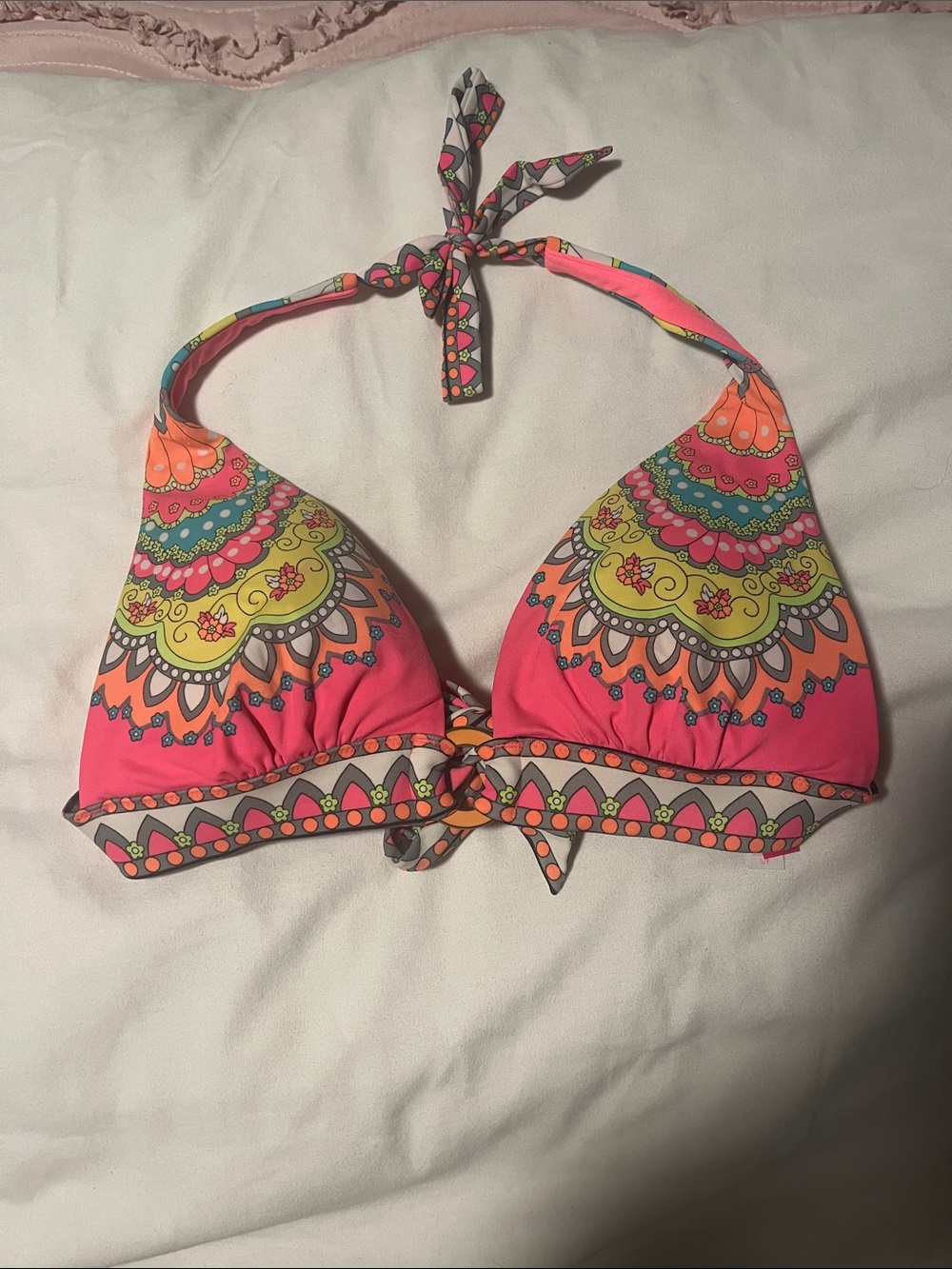 Victoria's Secret Pink Multicolor Floral Triangle Bikini Top